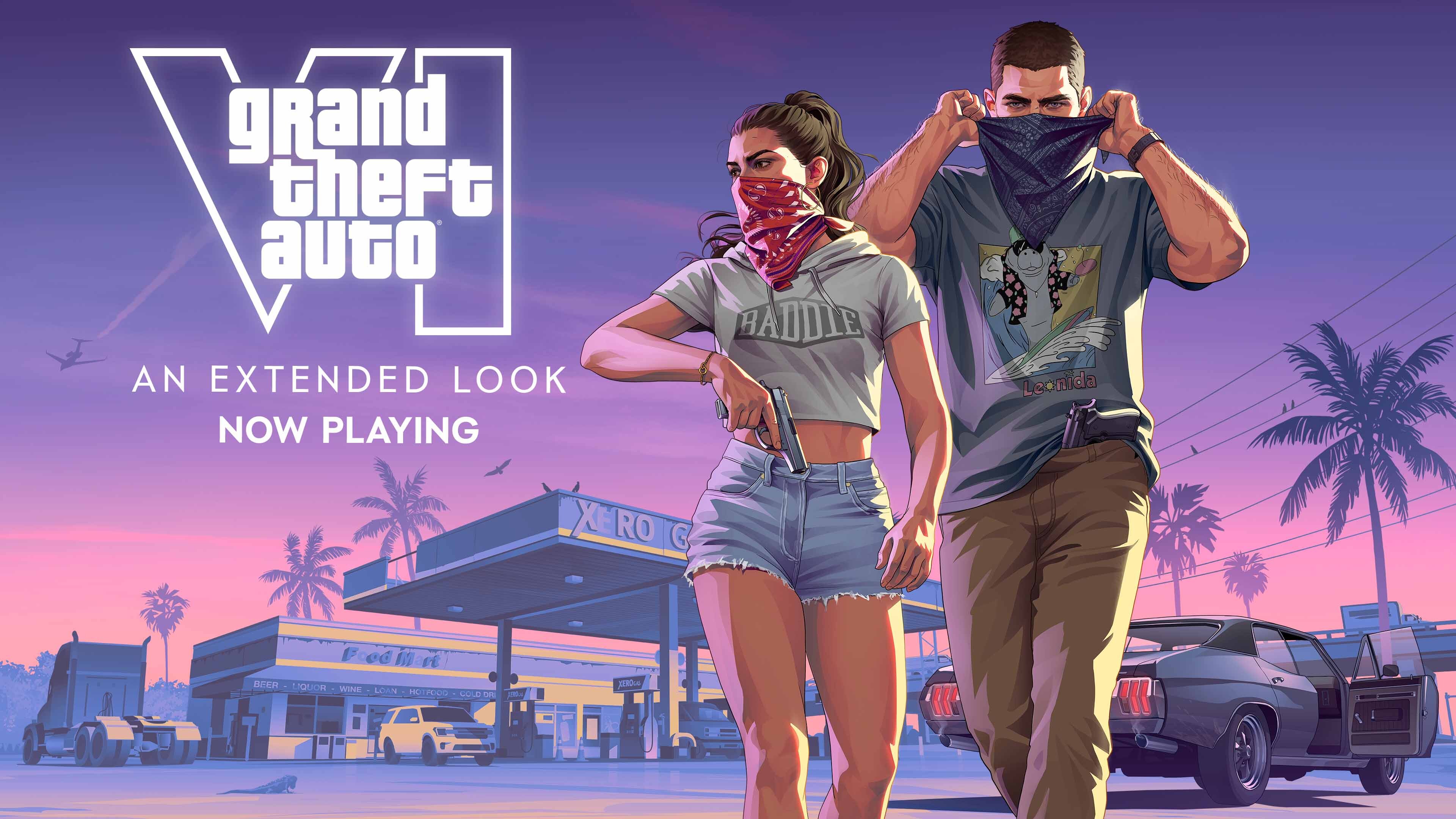 Grand Theft Auto VI: An Extended Look — Now Playing official Rockstar promotional artwork