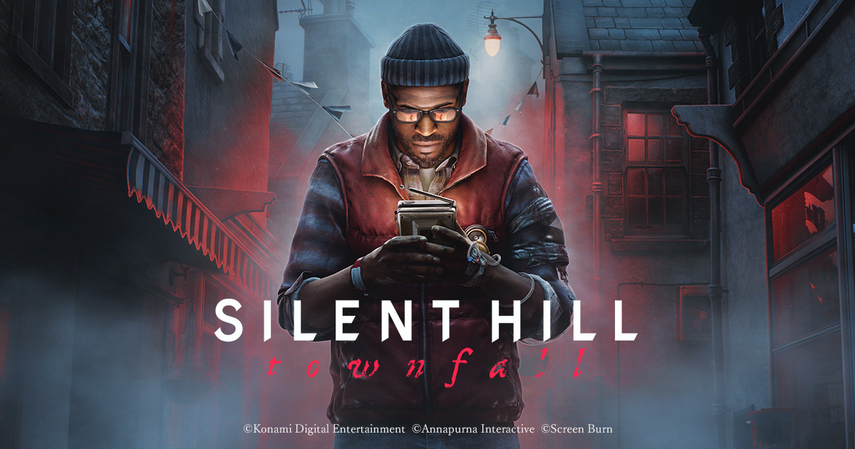 Official Silent Hill Townfall promotional art in fog and static